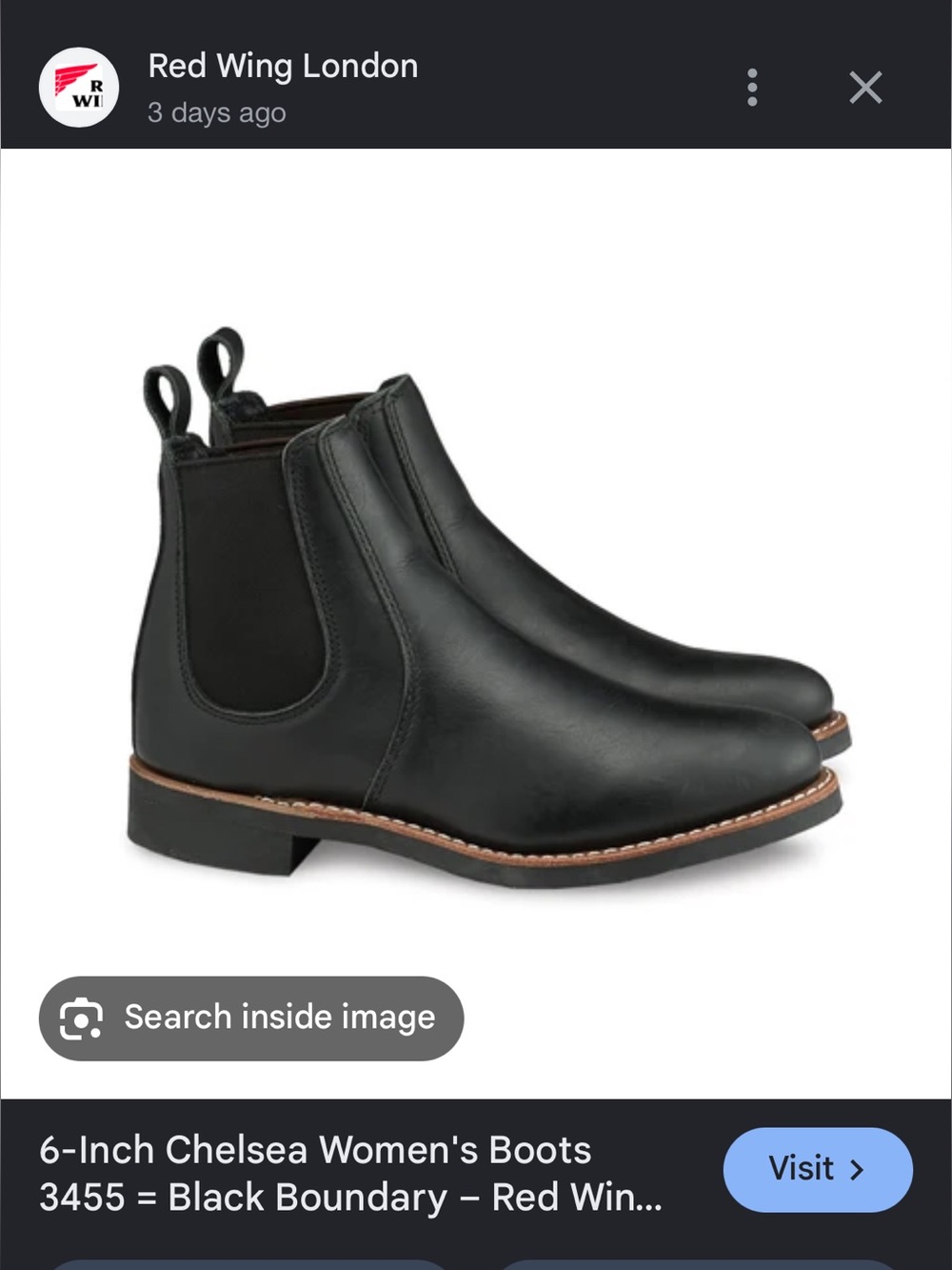 Red Wing Shoes Black Leather Chelsea Ankle Boots